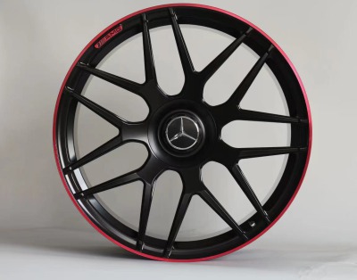 Диск кованый amg g63 r22x10J ET36 5x130 чёрный с красным кантом A46340120009Y15 - вид 1 миниатюра