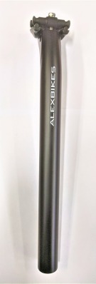 Карбоновый подседельный штырь ALEXBIKES, диаметр 31.6 mm, длина 350 мм, вес 210±10g, цвет UD matte finish Чёрный матовый, смещение(offset) 25 mm - вид 1 миниатюра