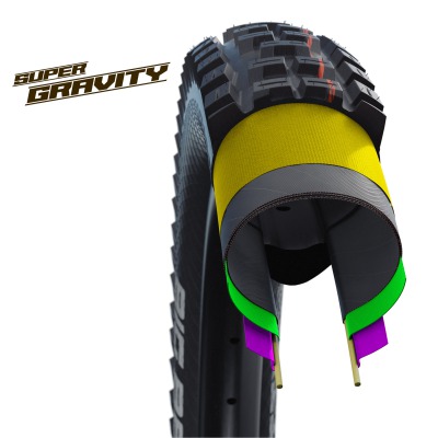 Велопокрышка Schwalbe MAGIC MARY Evolution Line 29 x 2.40, арт. 11654090.01, 67 EPI, 1280грамм, фолдинговая, компаунд ADDIX ULTRA Soft, Super Gravity, бескамерная технология TL Easy, цвет чёрный, ETRTO 65-622, давление max. 3.50 Bar (50psi) - вид 3 миниатюра