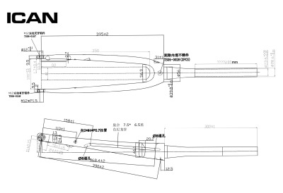 Карбоновая рама + вилка (фрэймсет) ICAN GRA02 для гревел байка, Размер XL (58 см), в комплекте передняя и задняя оси, рулевая колонка Neco H373 и подседельный штырь - вид 11 миниатюра