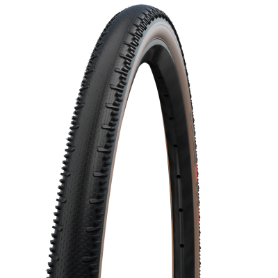 Велопокрышка Schwalbe G-ONE RS Evolution Line 28 x 1.50, арт. 11654390, 67 EPI, 445 грамм, фолдинговая, компаунд ADDIX Race, Super Race, V-Guard, бескамерная технология TL Easy, цвет Transparent Sidewall, ETRTO 40-622, давление 4.50 Bar (65 psi) - вид 1 миниатюра