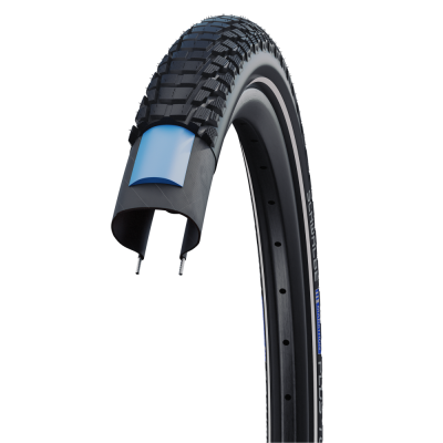 Велопокрышка Schwalbe MARATHON PLUS TOUR Perfomance Line 27.5 x 2.15, арт. 11159360, 67 EPI, 1260 грамм, проволочный корд, компаунд ADDIX E, Smart DualGuard, камерная, цвет Чёрная, ETRTO 55-584, давление 2.00 - 4.00 Bar (30 - 55psi) - вид 3 миниатюра