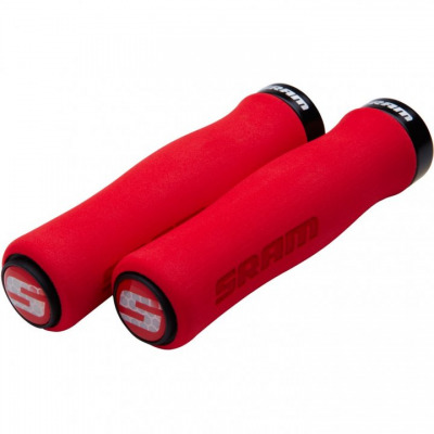 Грипсы SRAM Locking Grips Contour Foam красные с чёрными кольцевыми зажимами, арт. 00.7915.068.080 - вид 1 миниатюра
