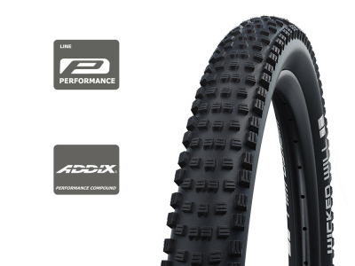 Велопокрышка Schwalbe Wicked Will Performance Line 29 x 2.60, арт. 11654290, 67 EPI, 810 грамм, фолдинговая, компаунд ADDIX, Performance, камерная, цвет Чёрный, ETRTO 65-622, давление max. 3.00 Bar (max. 45psi) - вид 1 миниатюра