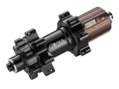 Втулка Bitex BX401R32H-12-142BK_ALMS для MTB с алюминиевым барабаном Shimano Micro Spline 12s, задняя, под сквозную ось 12 мм, ширина 142 мм, дисковый тормоз на 6 болтов, 32 спицы, 4 промподшипников (6902*2+6802*2), Чёрный цвет, 293±5 грамм - вид 1 миниатюра