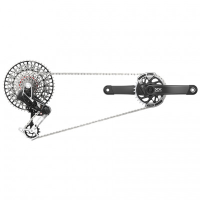 Группсэт SRAM XX Eagle Transmission Groupset - AXS, T-Type, D1 с измерителем мощности, линия цепи 55мм, 12 скоростная, 10-52 зуба, передняя звезда 32 зуба, шатуны 175мм, чёрный - вид 1 миниатюра