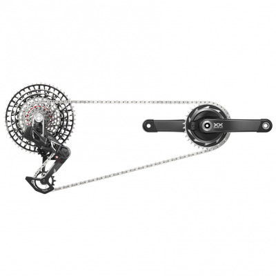 Группсэт SRAM XX SL(Супер Лёгкий) Eagle Transmission Groupset - AXS, T-Type, D1 с измерителем мощности, линия цепи 55мм, 12 скоростная, 10-52 зуба, передняя звезда 34 зуба, шатуны 175мм, чёрный - вид 1 миниатюра