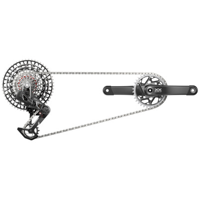 Группсэт SRAM XX SL (Супер лёгкий) Eagle Transmission Groupset - AXS, T-Type, D1, линия цепи 55мм, 12 скоростная, 10-52 зуба, передняя звезда 34 зуба, шатуны 175mm, чёрный - вид 1 миниатюра
