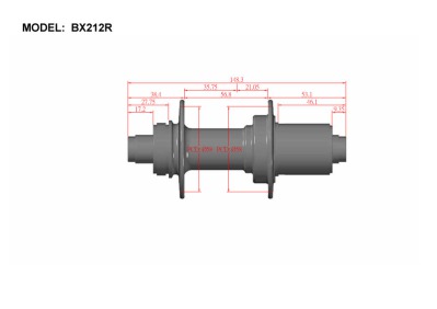 Втулка Bitex BX212R28H-12-148STBK_SRXD BOOST для MTB с барабаном SRAM XD, задняя, под сквозную ось 12 мм, ширина 148 мм, стальная ось-адаптер, дисковый тормоз CenterLock, 28 спиц, 4 промподшипника (6902*2+6802*2), Чёрный цвет, 300±5 грамм - вид 5 миниатюра