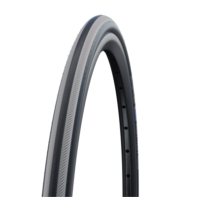 Велопокрышка Schwalbe RIGHTRUN PLUS Performance Line 24 x 1.00 арт. 10282397.02, 50 EPI, 500 грамм, проволочный корд, компаунд Black N Roll, SmartGuard, камерная, цвет Grey Stripes, ETRTO 25-540, давление 6.0-10.0 Bar (85-145 psi)