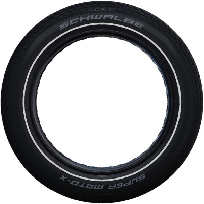 Велопокрышка Schwalbe SUPER MOTO-X Performance Line 20 x 4.00 , арт. 11159604, 2x67 EPI, 995 грамм, проволочный корд, компаунд ADDIX, Reinforced, камерная, цвет чёрный, ETRTO 100-406, давление max. 2.00 Bar (10 - 30 psi) - вид 3 миниатюра