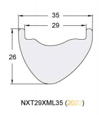 Обод ассиметричный карбоновый NEXTIE 38 мм PREMIUM, NXT29XML35-28, 29, двойной обод, 380/430 грамм, 28 спиц, чёрный матовый, ниппель Presta, Tubeless Compatible - вид 1 миниатюра