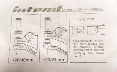 Адаптер тормозной с подъёмом +20/23 мм для ротора 180/183/200/203 мм Intend Brake Adapter Postmount to Postmount Brake (160 mm to 180/183) / (180 mm to 200/203 mm), Чёрный, арт. 34-001bk - вид 3 миниатюра