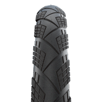 Велопокрышка Schwalbe MARATHON EFFICIENCY Evolution Line 28 x 1.70, арт. 11654586, 67 EPI, 625 грамм, фолдинговая, компаунд ADDIX Race, Super Race, V-Guard, камерная, цвет Black-Reflex, ETRTO 45-622, давление 3-5 Bar (50-80 psi) - вид 1 миниатюра