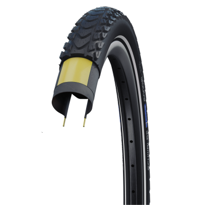 Велопокрышка Schwalbe MARATHON MONDIAL Evolution Line 28 x 1.75, арт. 11654487, 67 EPI, 730 грамм, фолдинговая, компаунд ADDIX, V-Guard, камерная, цвет Black-Reflex, ETRTO 47-622, давление 3 - 5 Bar (50 - 80 psi) - вид 5 миниатюра