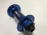Втулка Bitex FB-MTF15-150Blue для фэтбайка, передняя, под сквозную ось 15 мм, ширина 150 мм, дисковый тормоз на 6 болтов, 32 спицы, 2 промподшипника 6804, синий цвет, 250±5 грамм - вид 1 миниатюра