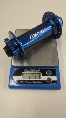 Втулка Bitex FB-MTF15-150Blue для фэтбайка, передняя, под сквозную ось 15 мм, ширина 150 мм, дисковый тормоз на 6 болтов, 32 спицы, 2 промподшипника 6804, синий цвет, 250±5 грамм - вид 7 миниатюра