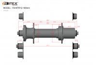 Втулка Bitex FB-MTR-M10-190Blue_SRXD для фэтбайка с барабаном SRAM XD, задняя, под эксцентриковый зажим M10, ширина 190 мм, дисковый тормоз на 6 болтов, 32 спицы, 4 промподшипника (6902*2+6802*2), синий цвет, 340 грамм - вид 1 миниатюра