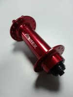 Втулка Bitex FB-MTF-M9-150 для фэтбайка, передняя, под эксцентриковый зажим M9, ширина 150 мм, дисковый тормоз на 6 болтов, 32 спицы, 2 промподшипника 6804, красный цвет, 265 грамм