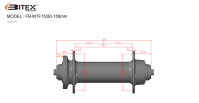 Втулка Bitex FB-MTF-M9-150 для фэтбайка, передняя, под эксцентриковый зажим M9, ширина 150 мм, дисковый тормоз на 6 болтов, 32 спицы, 2 промподшипника 6804, красный цвет, 265 грамм - вид 1 миниатюра