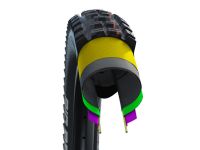 Велопокрышка Schwalbe HANS DAMPF Evolution Line 27.5 x 2.60, арт. 11654025.01, 67 EPI, 1165 грамм, фолдинговая, компаунд ADDIX Soft, Super Gravity, бескамерная технология TL Easy, цвет чёрный, ETRTO 65-584, давление 1.20 - 2.60 Bar (17 - 38psi), 2021 - вид 3 миниатюра